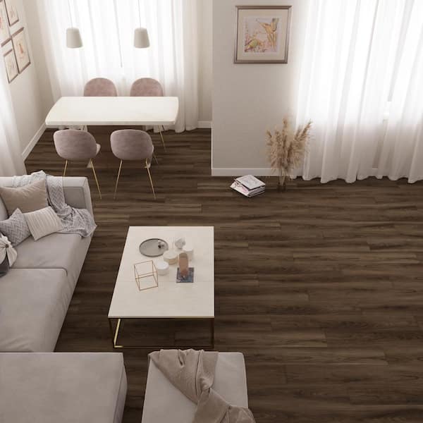 TruCore Bark 12 MIL x 7.3 in. W x 48 in. L Click Lock Waterproof Luxury Vinyl Plank Flooring (24.5 sqft/case)