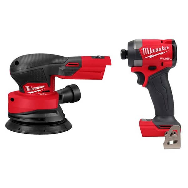 M18 18V Lith-Ion Brushless Cordless FUEL 5 in. Random Orbit Sander w/ 1/4 in. Impact Driver