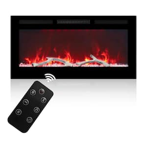 4780BTU 36 in. Wall-Mounted/Recessed Electric Fireplace Insert with Double Overheat Protection, Child Lock, Low Noise