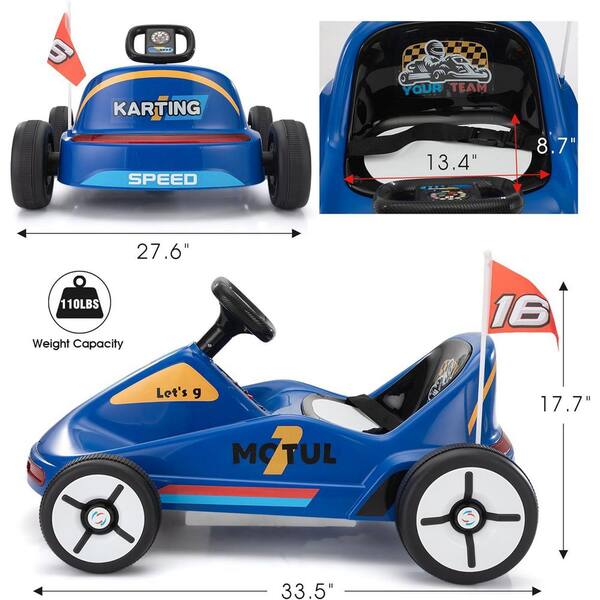 TOBBI 12-Volt Electric Ride on Car Go Kart for Kids, Ride on Toy