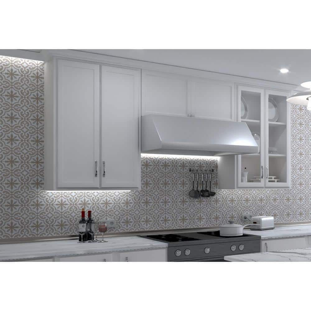 Bliss 8" Brown and White Porcelain Patterned Tile