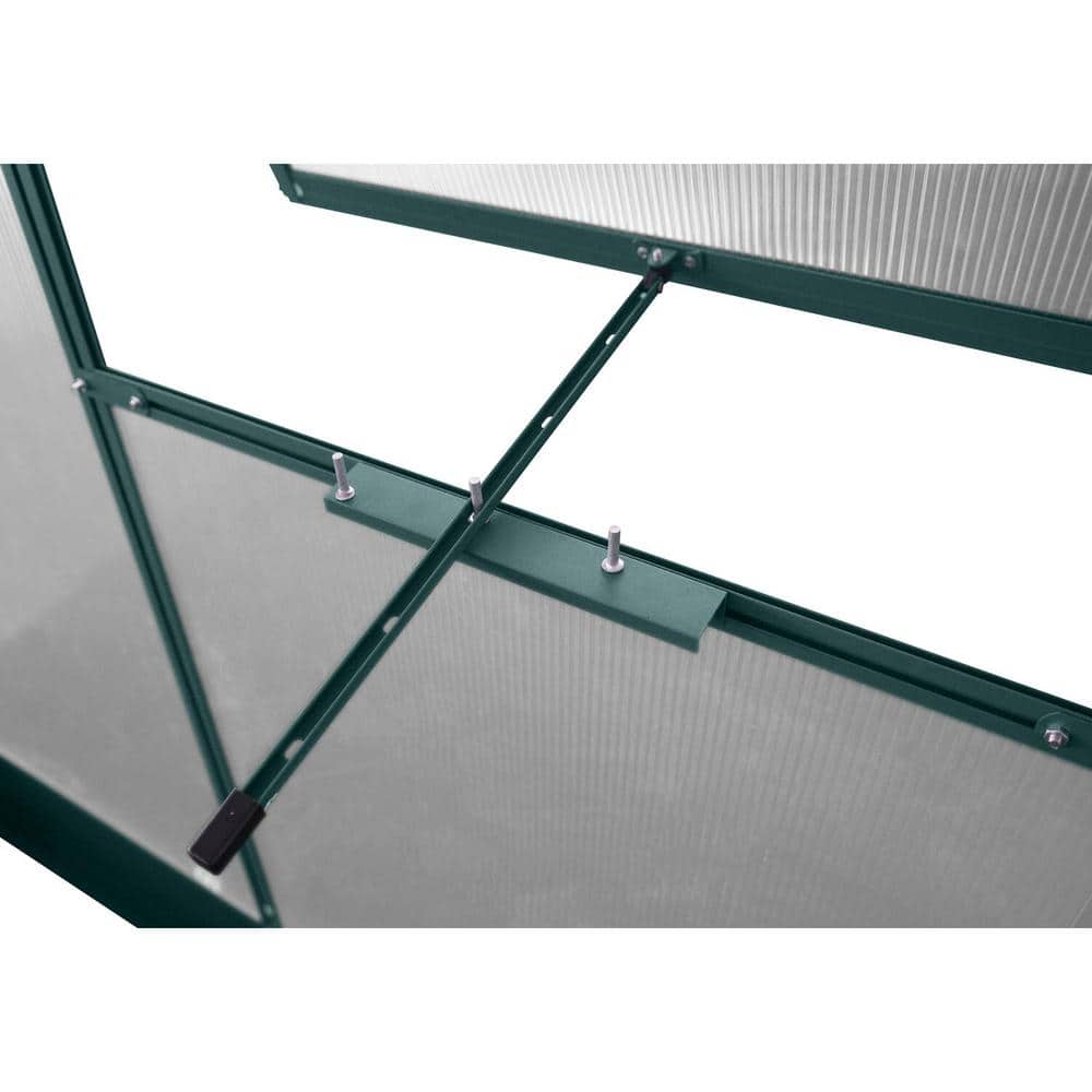 8' x 6' Green Polycarbonate Walk-In Greenhouse with Planter Beds