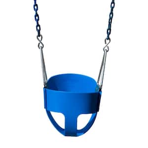 Blue Full Bucket Toddler Swing with Chains