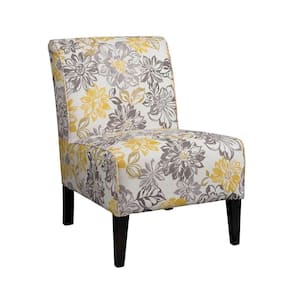 Lily Gray and Yellow Polyester Side Chair