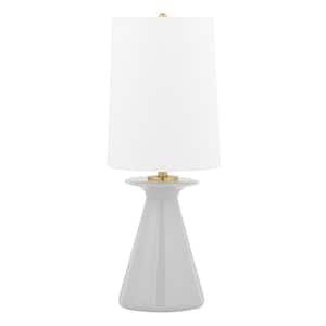 Callie 23 in. Gray Bedside Lamp