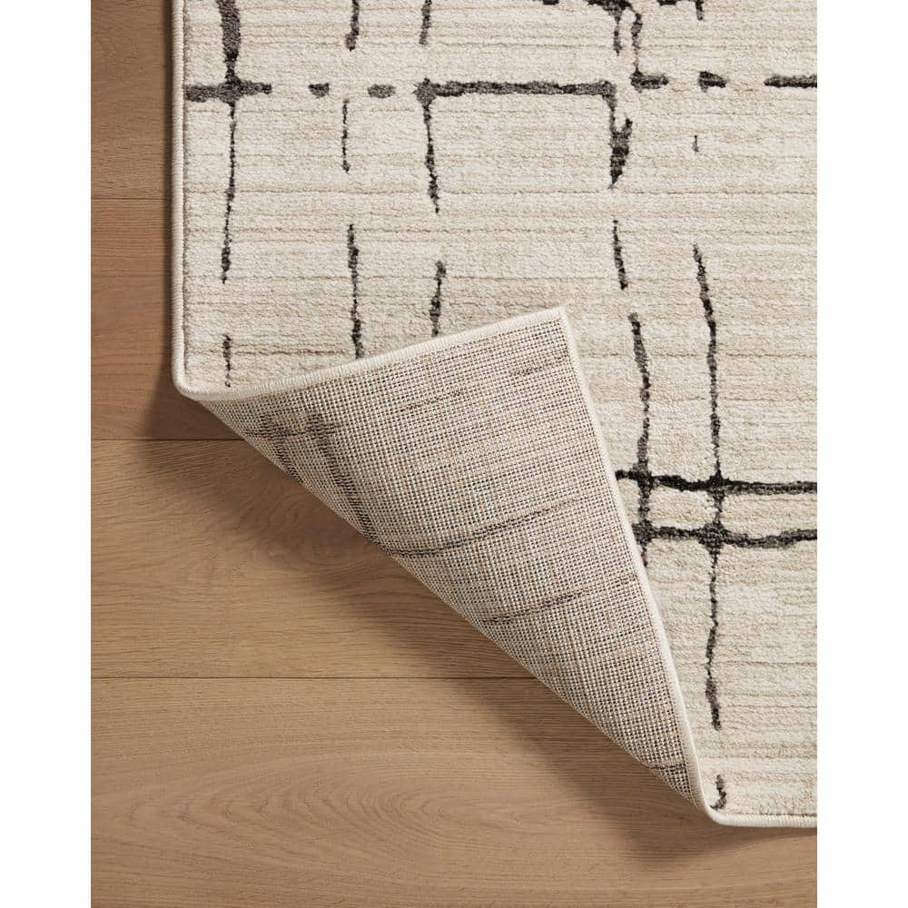 Darby Gray and Sand Hand-Knotted Synthetic Rectangular Rug, 9'-2" x 13'