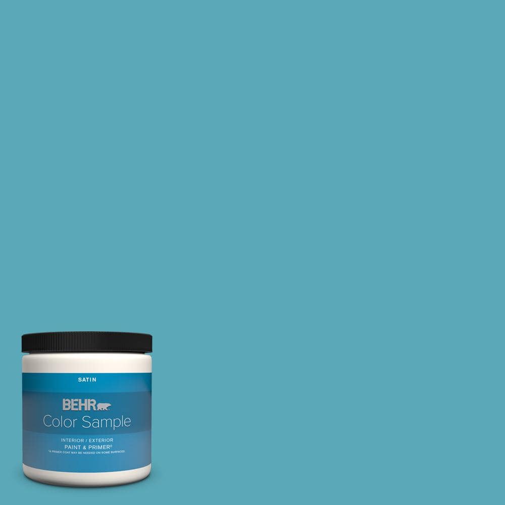 BEHR PREMIUM PLUS 8 oz. T1511 Sonic Blue Satin Enamel Interior