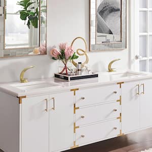 Single Handle Single Hole Bathroom Faucet with Deckplate Included and Drain Kit in Brushed Gold