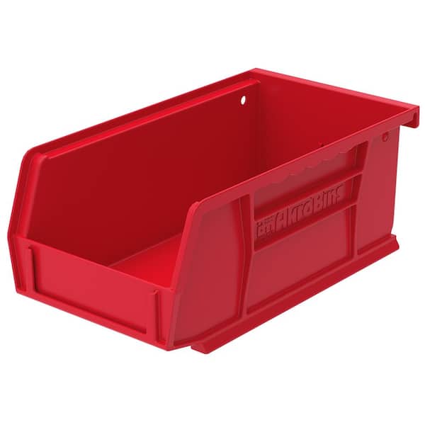 30220 Plastic Stackable Storage Bins/ Totes, 7 in. x 4 in. x 3 in. Red, (24-Pack)