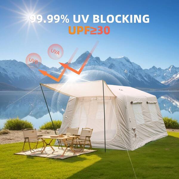 DENISLAWN 9 ft. x 13 ft. Beige 4-Season Oxford Inflatable Camping