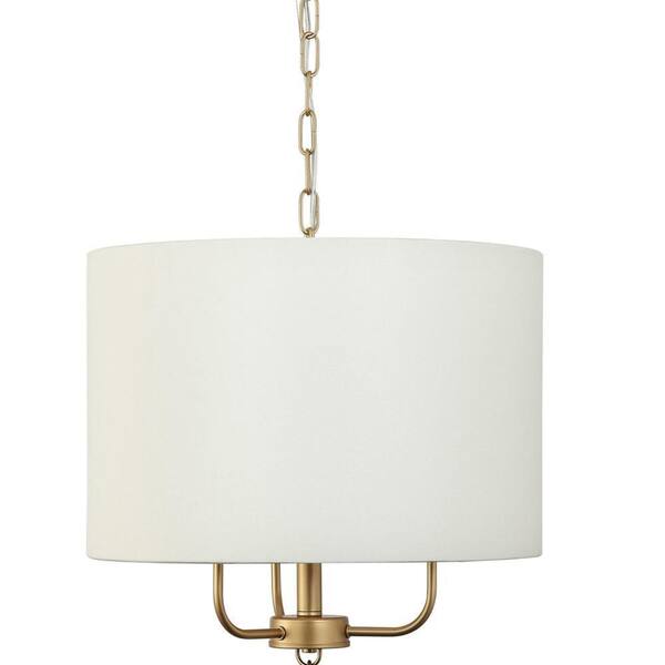 Varaluz Secret Agent 3-Light Painted Gold/White/Off White Standard Pendant Light with Glass Shade