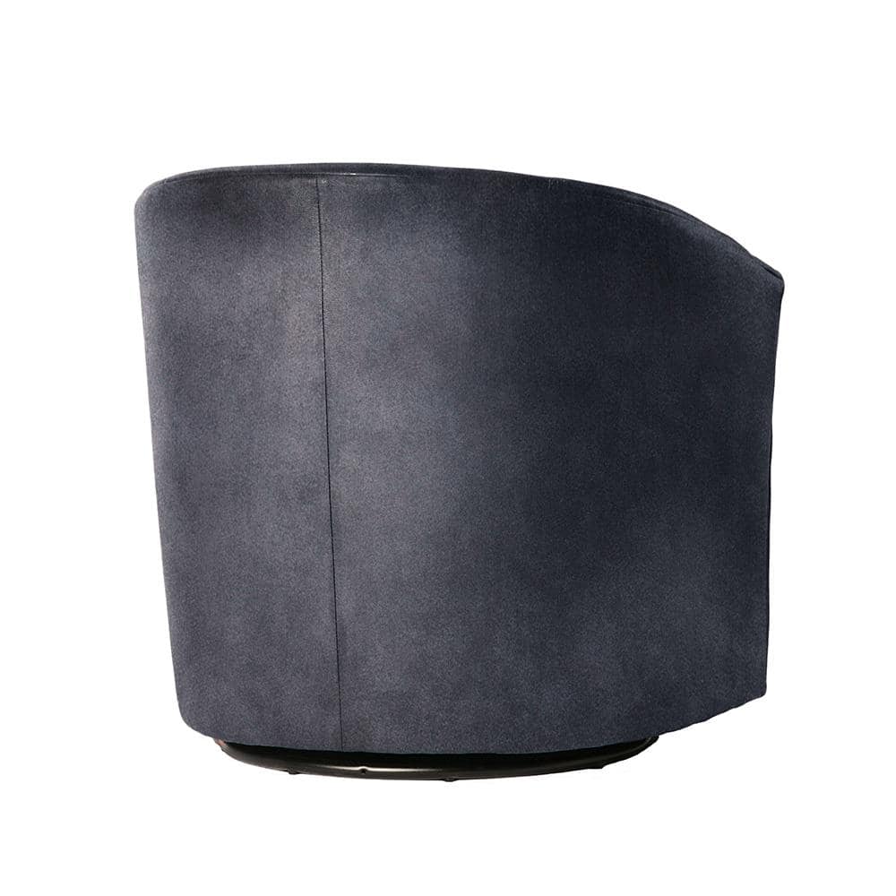 Elizabeth Charcoal Luxe Microfiber Barrel Swivel Chair