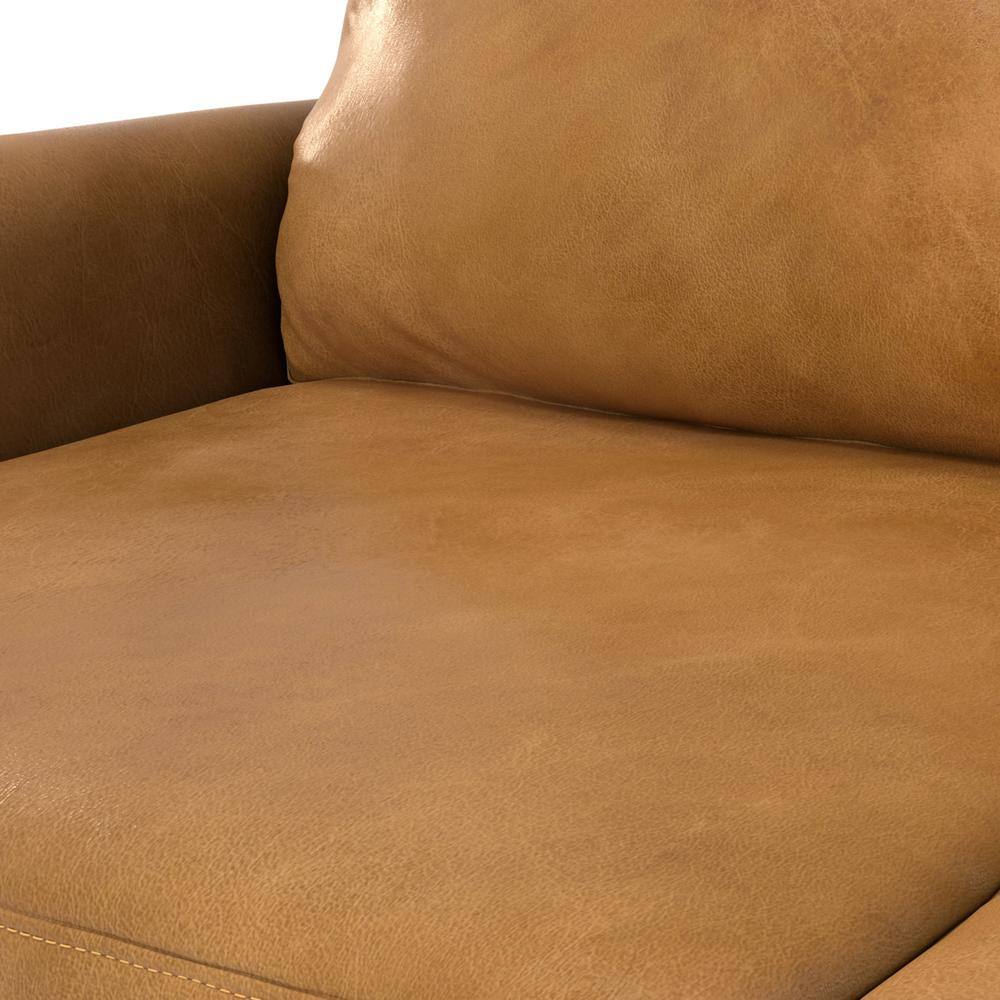 Livingston Sienna Leather 90-Inch Mid-Century Modern Sofa
