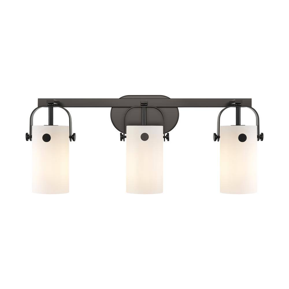 Pilaster II Cylinder 24.88 in. 3-Light Matte Black Vanity Light with Glass Shade price history on PriceWatchPro