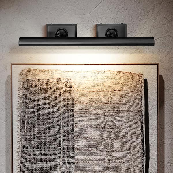24 in. 4-Light Black Wall Sconce, Picture Lights for Wall, Modern Wall Light for Living Room, Bathroom, Bedroom