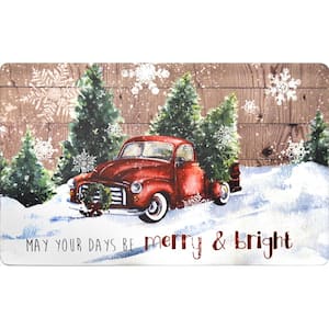 20 in. x 32 in. Holiday Themed Cushioned Anti-Fatigue Kitchen Mat (May Your Days Be Merry)