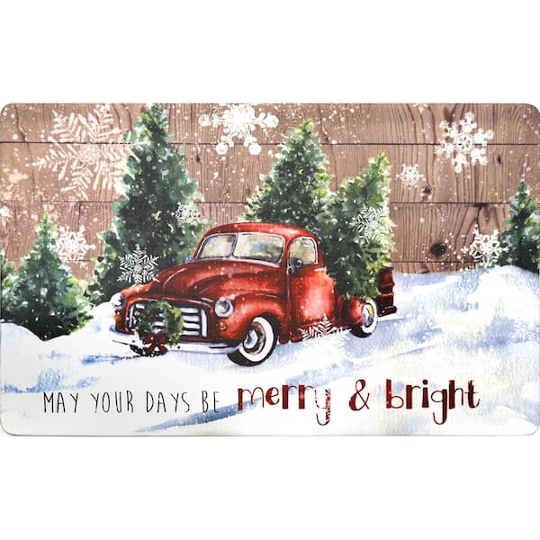 J&V TEXTILES 20 in. x 32 in. Holiday Themed Cushioned Anti-Fatigue Kitchen Mat (May Your Days Be Merry)