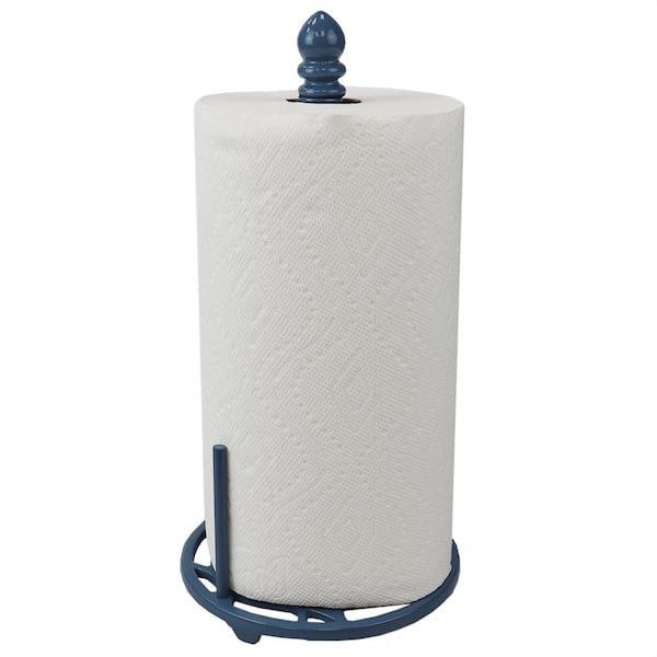 Home Basics Iris Collection Cast Iron Paper Towel Holder White 