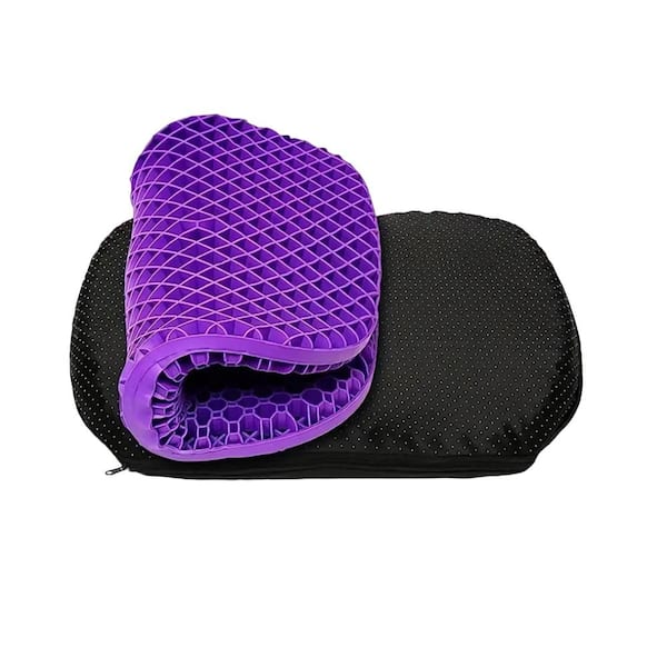 Afoxsos Breathable Honeycomb Purple Gel Seat Cushion for Long Sitting,  Tailbone Pain Relief, Office Chair, Wheelchair, Black SNSA04-2IN020 - The  Home Depot