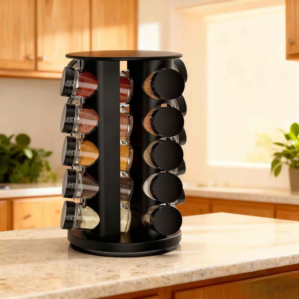 Stainless Steel Spice Jar Set – Rotating Shaker Covers, 12-Piece Kitchen Gadget