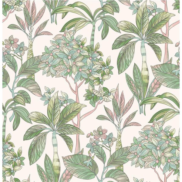 NuWallpaper Pink Lime Panama Peel and Stick Vinyl Wallpaper Sample