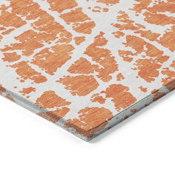Chantille ACN501 Orange 5 ft. x 7 ft. 6 in. Machine Washable Indoor/Outdoor Geometric Area Rug