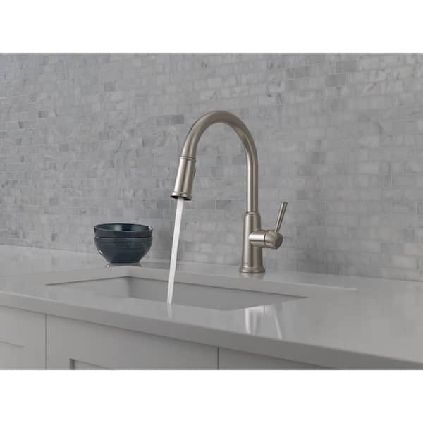 Foundations Design Series Traditional Stainless 14.63 in. H Pull Down Sprayer Kitchen Faucet 360° Swivel Spout