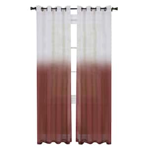 Essence 52 in. W x 63 in. L Polyester Light Filtering Window Panel in Burgundy