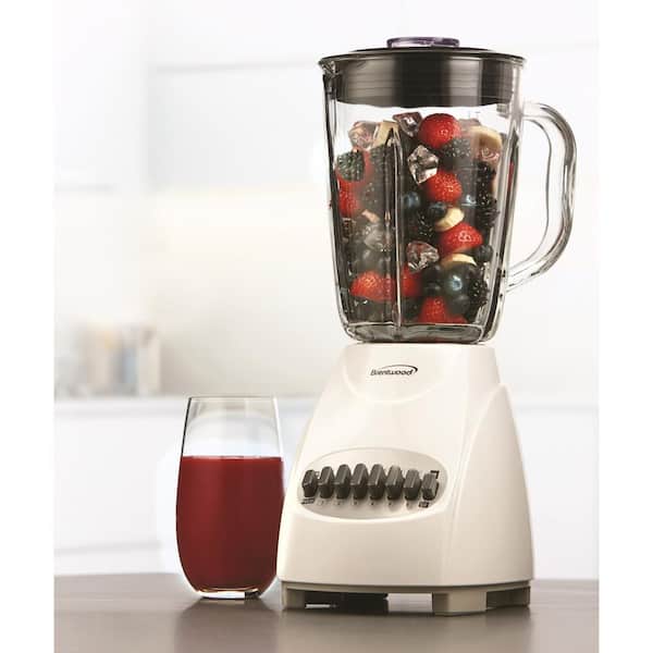 Brentwood 42 oz. 12-Speed Blender with Glass Jar in White JB-920W