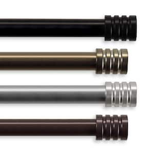 18 in. - 28 in. Black Telescoping Single Curtain Rod Kit with Lee Finial