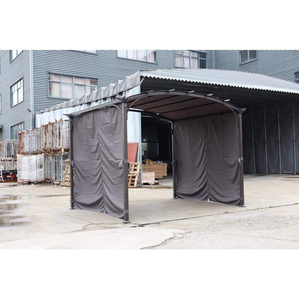 11 ft x 9 ft Gray Steel Frame Arched Patio Gazebo