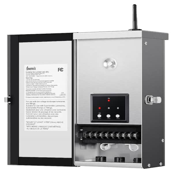 300 Wattage Wi-Fi Low Voltage Stainless Steel Landscape Lighting Transformer with 3-Zones for Outdoor Lights, FCC Listed