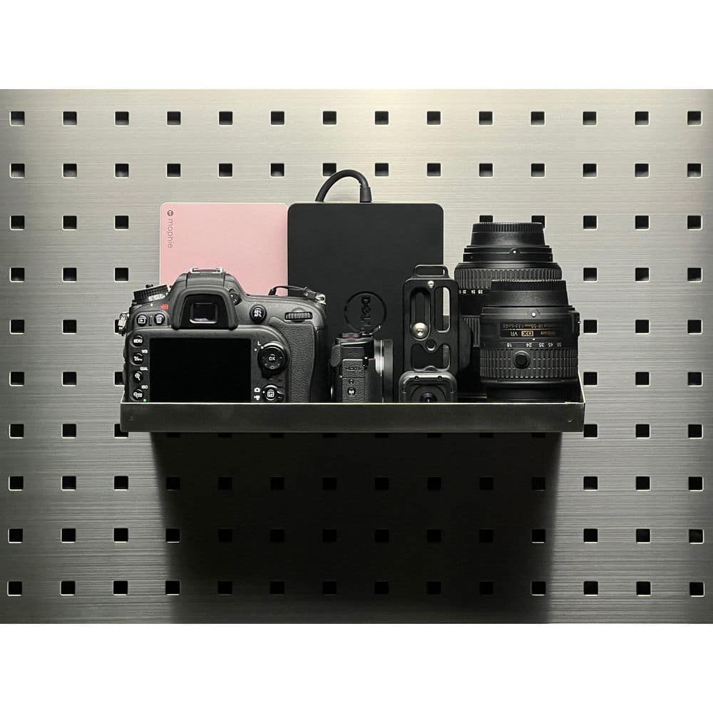 12" x 6" Stainless Steel Pegboard Shelf with Lip