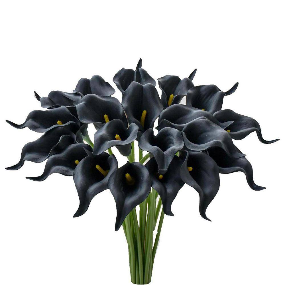 13.5 in. Black Calla Lily Artificial Flowers, 20-Pack L07WP7B6CQ