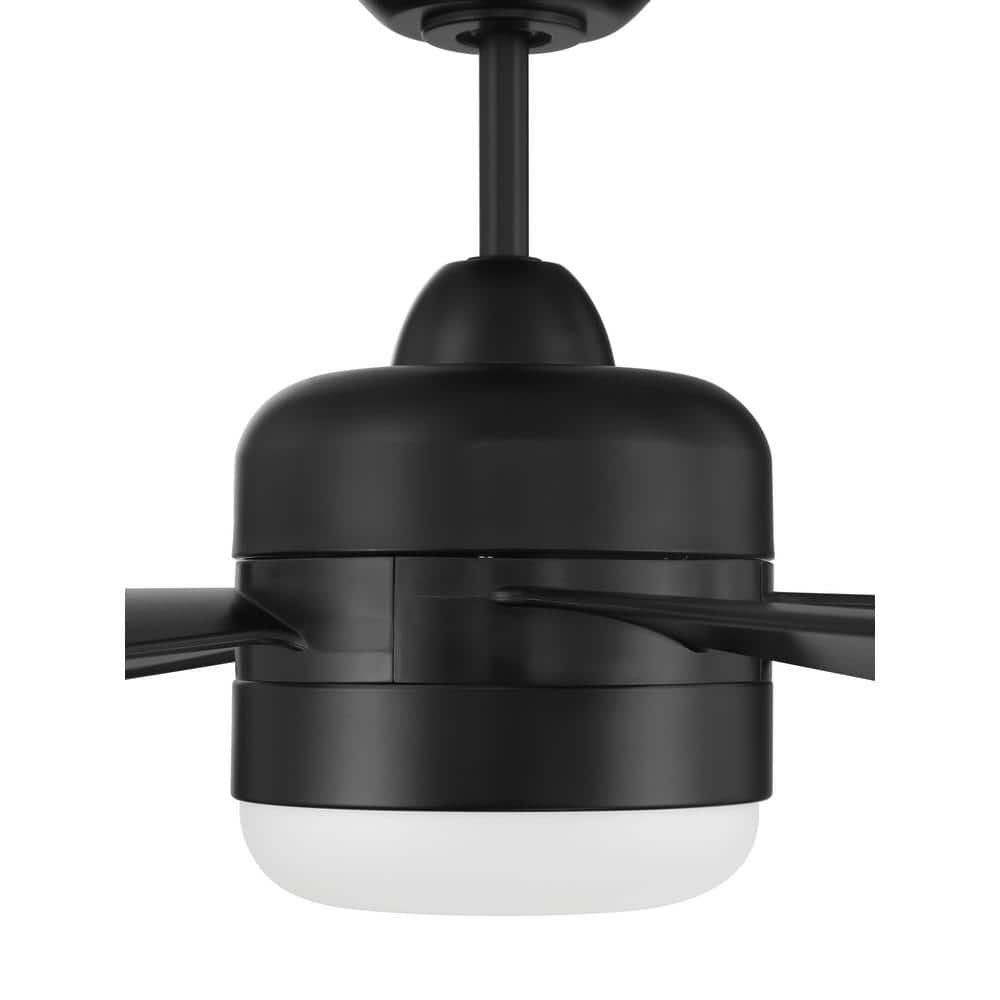 52'' Flat Black Smart Ceiling Fan with LED Light
