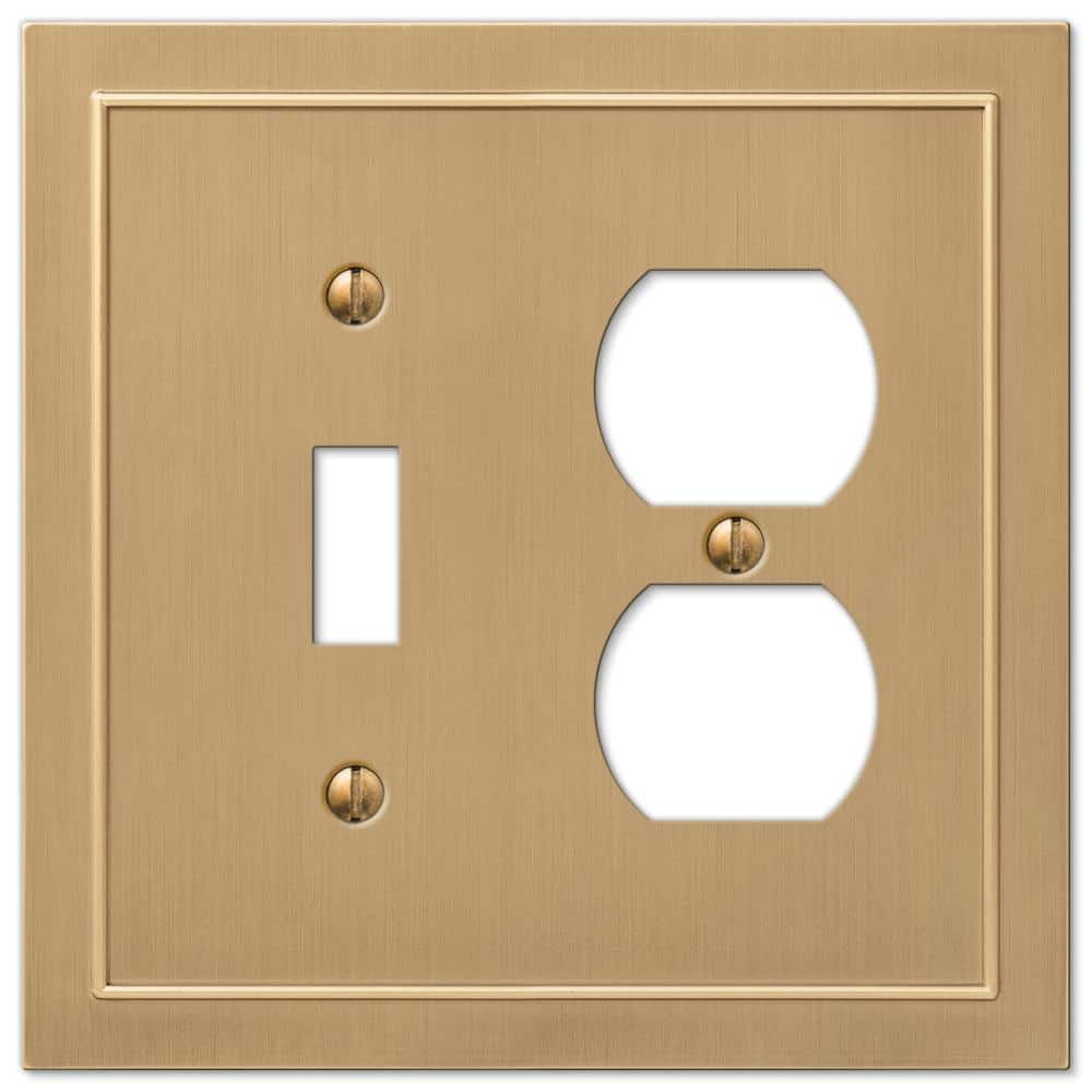 Bethany 2 Gang 1-Toggle and 1-Duplex Metal Wall Plate - Brushed Bronze price history on PriceWatchPro
