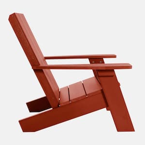 Italica Modern Recycled Plastic Rustic Red Adirondack Chair