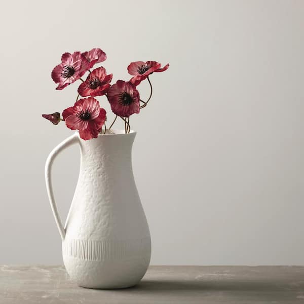 White Pitcher, milk jug, bedside table water pitcher, soup pitcher, flower  vase — Blue Door Ceramics
