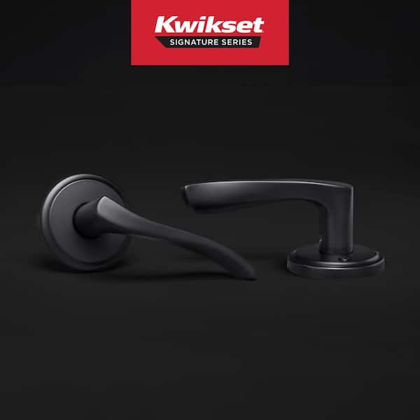 Kwikset Trafford Matte Black Reversible Round Straight Hall/Closet