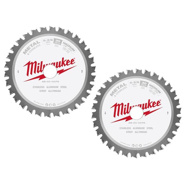 Milwaukee 5-3/8 in. x 30 Teeth Metal & Stainless Cutting Circular Saw Blade (2-Pack)