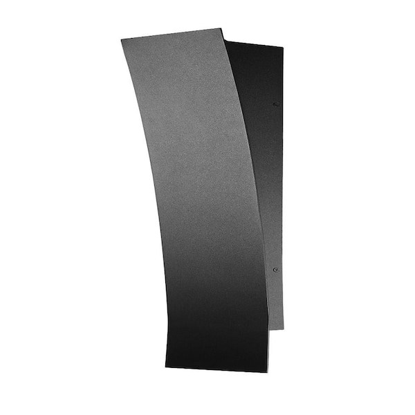 Unbranded Landrum Black Outdoor Hardwired Wall Sconce with Integrated LED