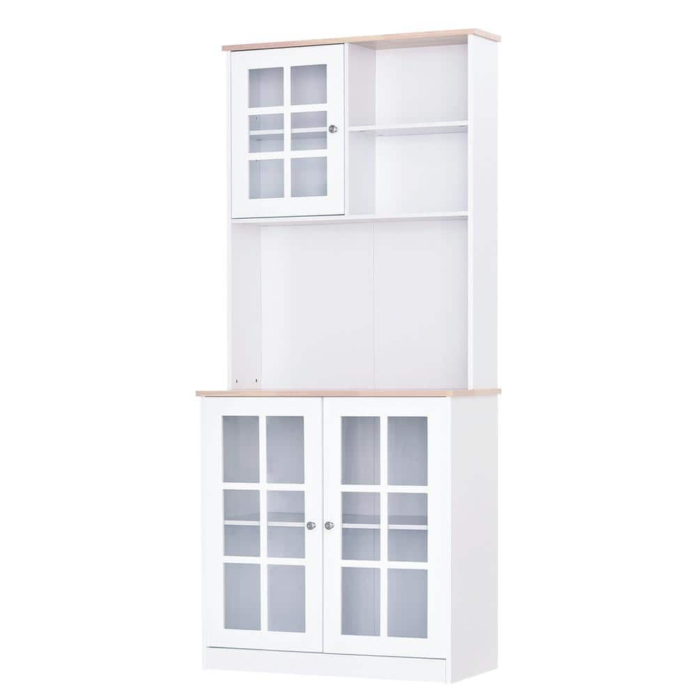 5Shelf White Kitchen Storage Pantry with Microwave Shelf 835