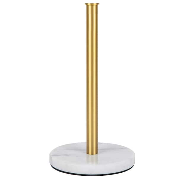 Heavy-Duty Natural Marble Paper Towel Holder with Non-Slip Base Fits Standard and Jumbo Rolls 12.5 x 5.9