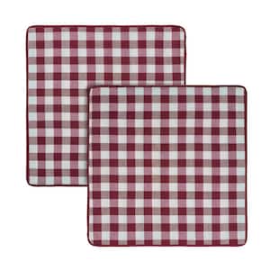 Buffalo Check Burgundy Woven 18 in. x 18 in. Throw Pillow Covers (Set of 2)