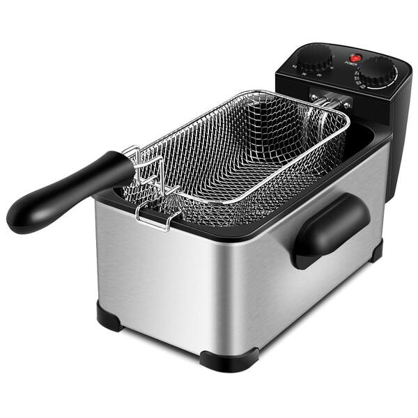 3.2 Qt. Electric Deep Fryer 1700-Watt Stainless Steel Timer Frying Basket