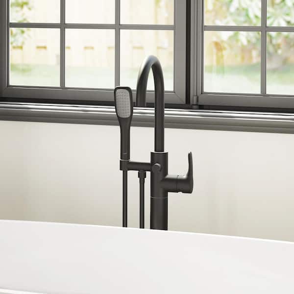 Single-Handle Freestanding Tub Faucet in Matte Black