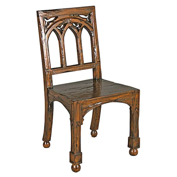 Design Toscano Gothic Revival Oak Hardwood Rectory Chair