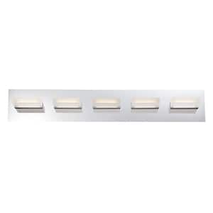 Olson Collection 5-Light Chrome LED Bath Bar Light