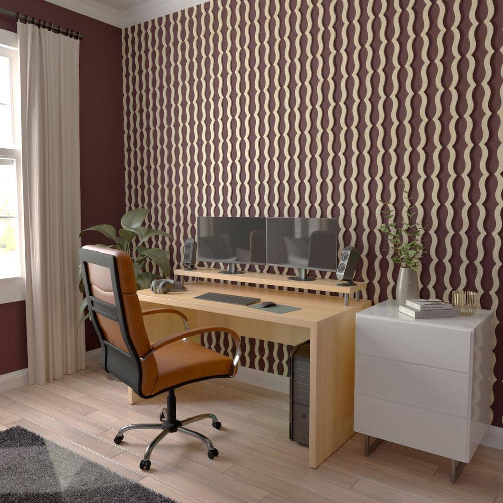 Birch Wood Decorative Slat Wall Panel Kit, 47" Height