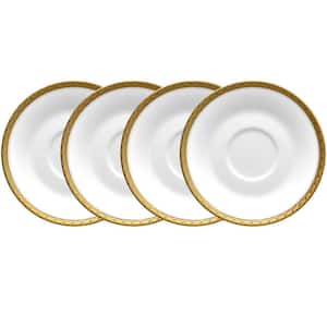 Charlotta Gold 6 in. (Gold) Porcelain Saucers, (Set of 4)